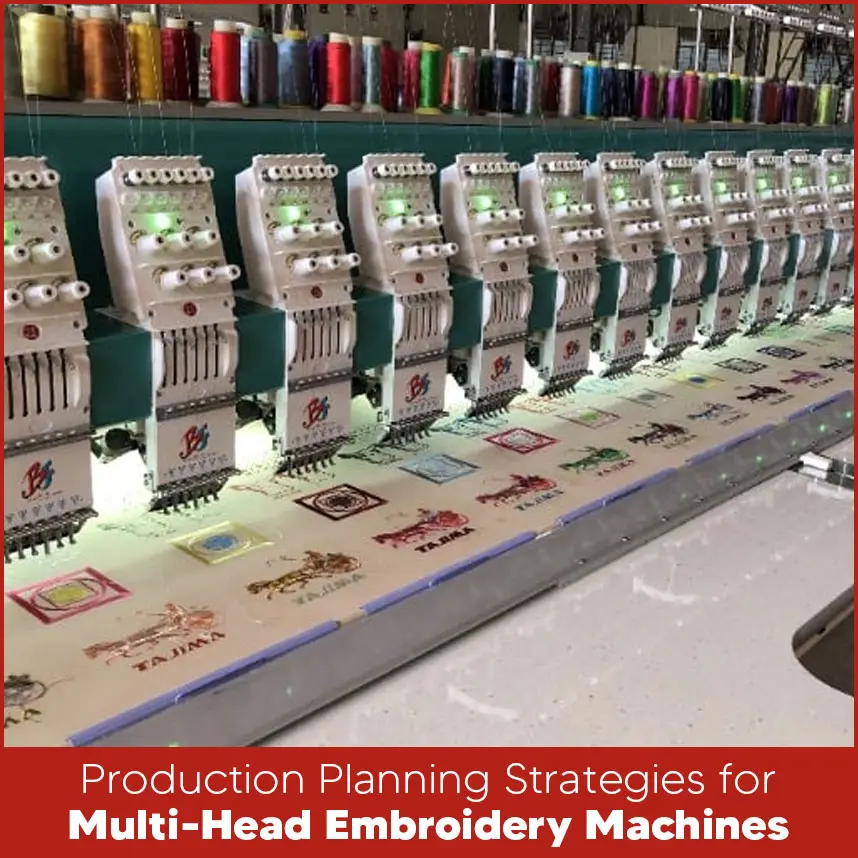 Production Planning Strategies for Multi-Head Embroidery Machines