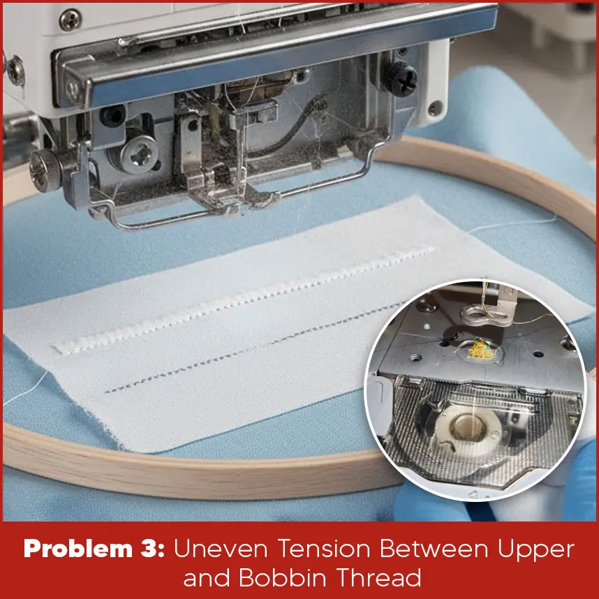 Problem 3: Uneven Tension Between Upper and Bobbin Thread