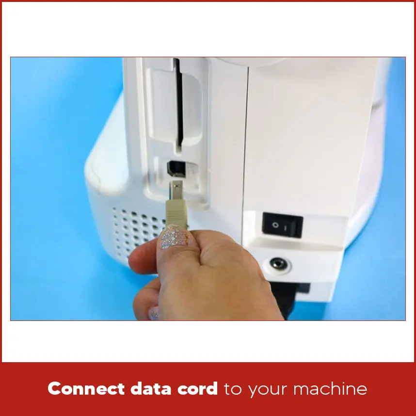 Connect Data Cord to Your Machine