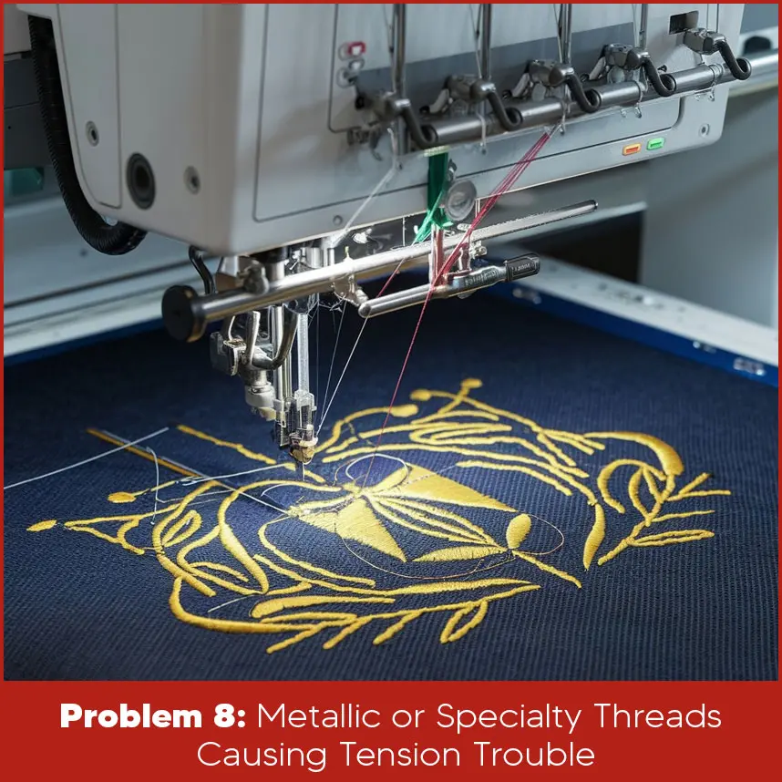 Problem 8: Metallic or Specialty Threads Causing Tension Trouble