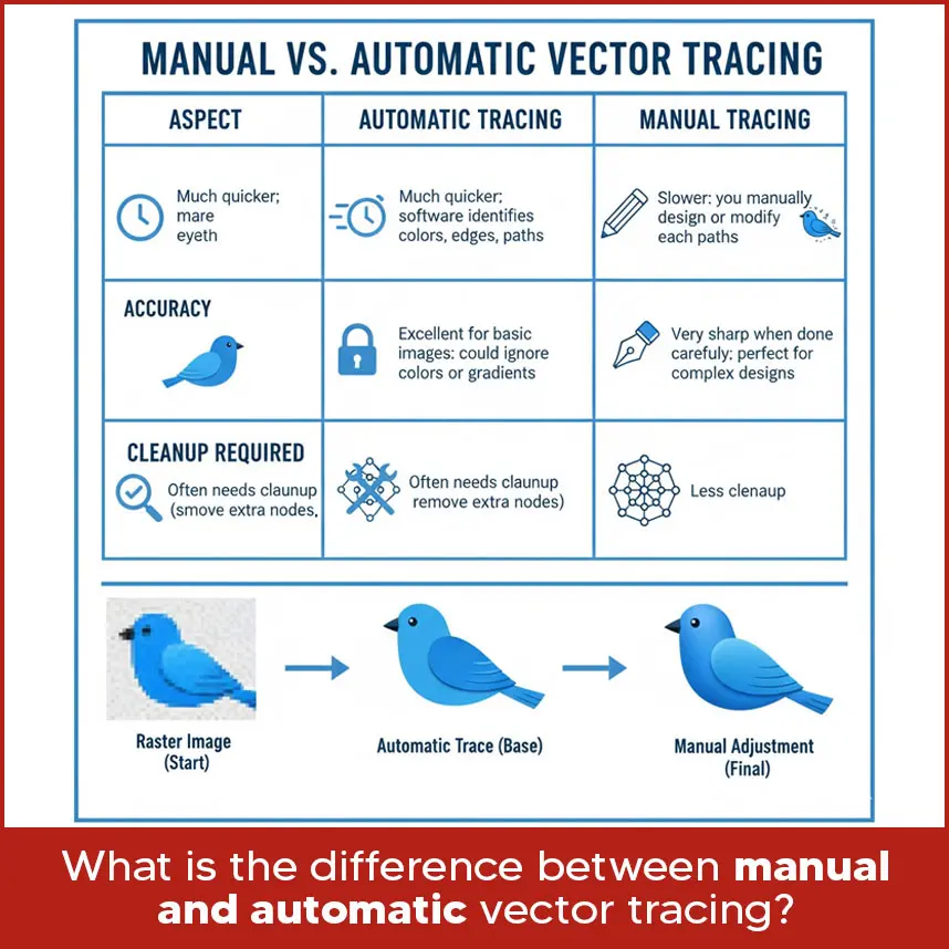 Q6: What is the difference between manual and automatic vector tracing?