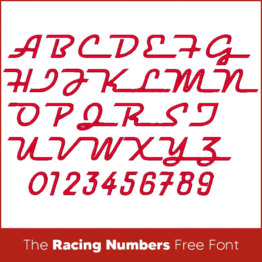 The Racing Numbers Free Font