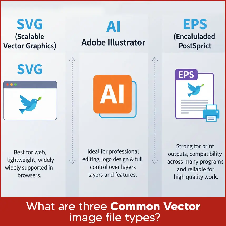 Q12: What are three common vector image file types?