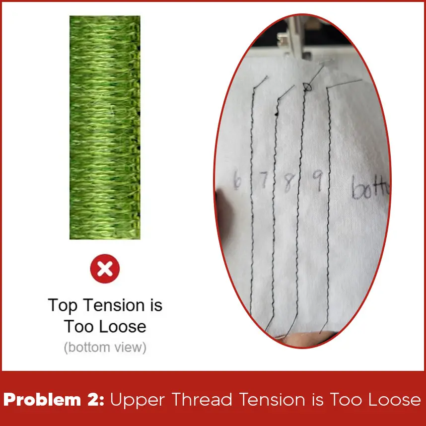 Problem 2: Upper Thread Tension is Too Loose