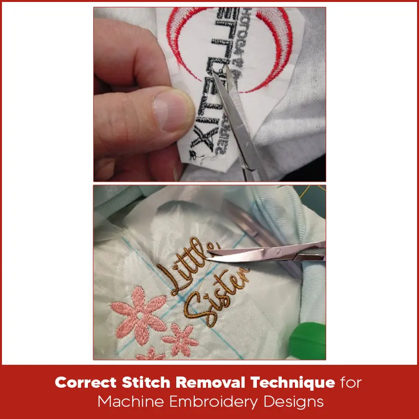 Correct Stitch Removal Technique for Machine Embroidery Designs