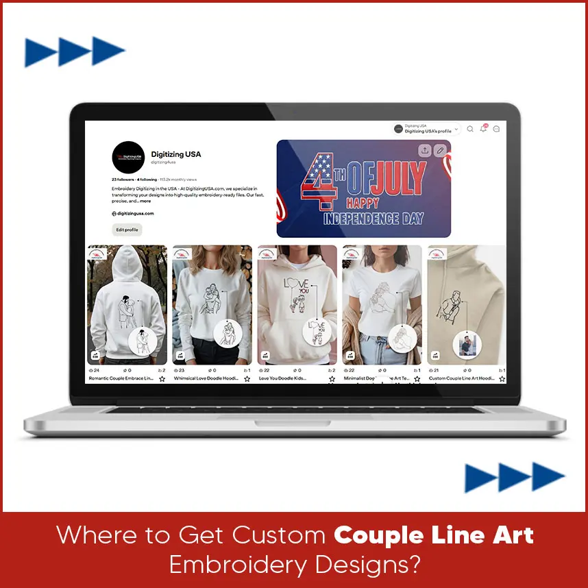 Where to Get Custom Couple Line Art Embroidery Designs?